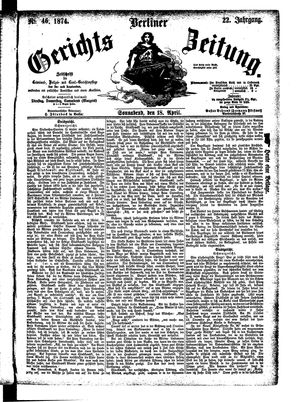 Berliner Gerichts-Zeitung vom 18.04.1874