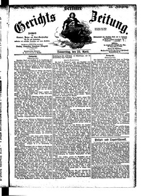 Berliner Gerichts-Zeitung vom 23.04.1874