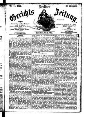 Berliner Gerichts-Zeitung on May 2, 1874
