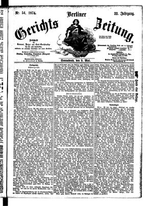 Berliner Gerichts-Zeitung vom 09.05.1874