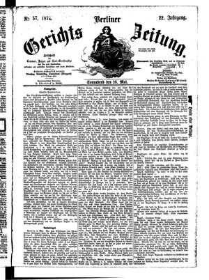 Berliner Gerichts-Zeitung vom 16.05.1874