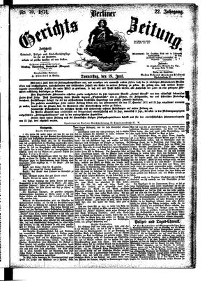 Berliner Gerichts-Zeitung vom 18.06.1874