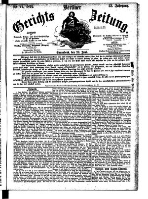 Berliner Gerichts-Zeitung vom 20.06.1874