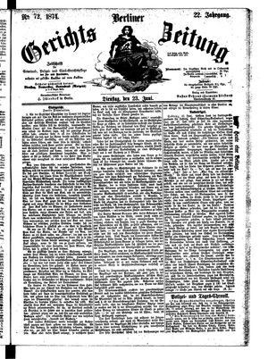 Berliner Gerichts-Zeitung on Jun 23, 1874