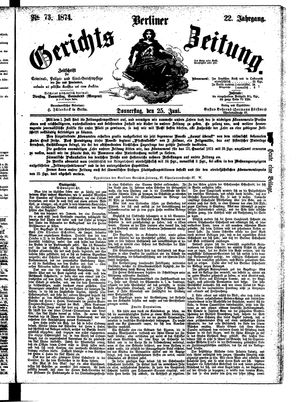 Berliner Gerichts-Zeitung vom 25.06.1874