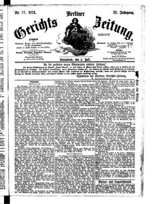 Berliner Gerichts-Zeitung on Jul 4, 1874
