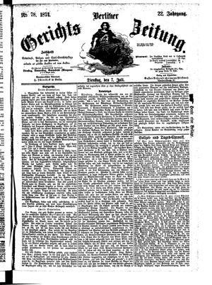 Berliner Gerichts-Zeitung vom 07.07.1874