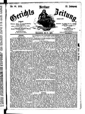 Berliner Gerichts-Zeitung vom 11.07.1874