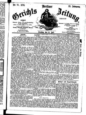 Berliner Gerichts-Zeitung vom 14.07.1874
