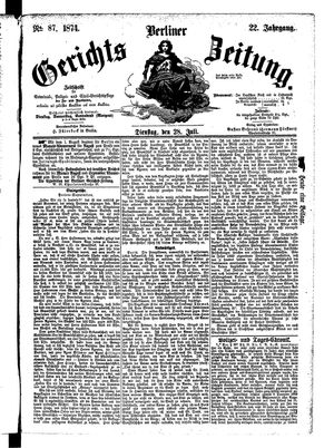 Berliner Gerichts-Zeitung vom 28.07.1874
