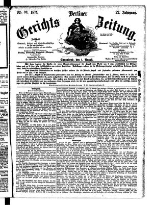 Berliner Gerichts-Zeitung vom 01.08.1874