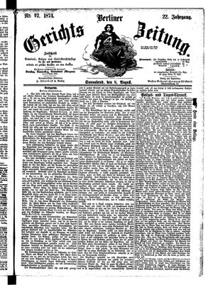 Berliner Gerichts-Zeitung vom 08.08.1874