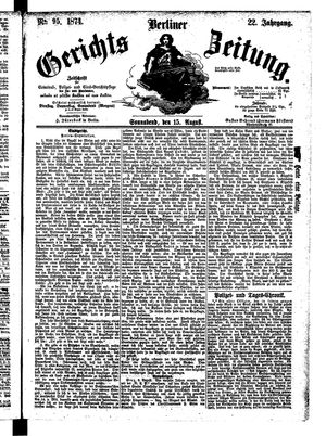 Berliner Gerichts-Zeitung vom 15.08.1874