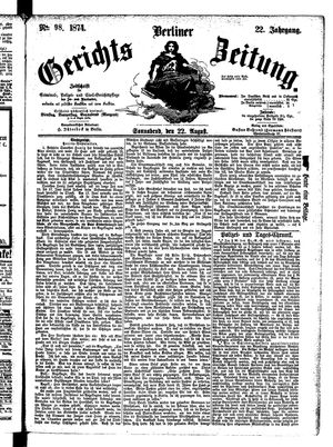 Berliner Gerichts-Zeitung vom 22.08.1874