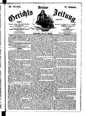 Berliner Gerichts-Zeitung vom 27.08.1874