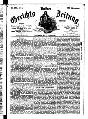 Berliner Gerichts-Zeitung vom 05.09.1874