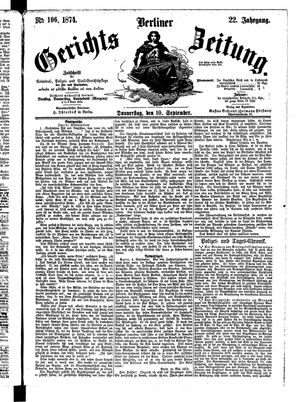 Berliner Gerichts-Zeitung vom 10.09.1874