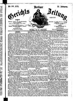 Berliner Gerichts-Zeitung vom 15.09.1874