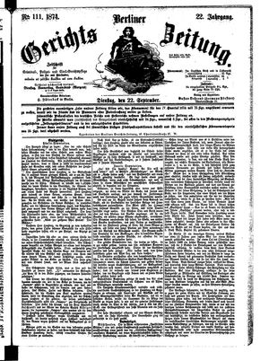 Berliner Gerichts-Zeitung vom 22.09.1874