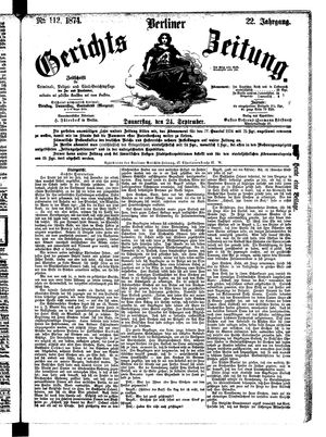 Berliner Gerichts-Zeitung vom 24.09.1874