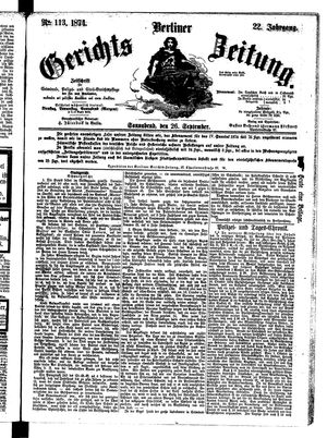 Berliner Gerichts-Zeitung vom 26.09.1874