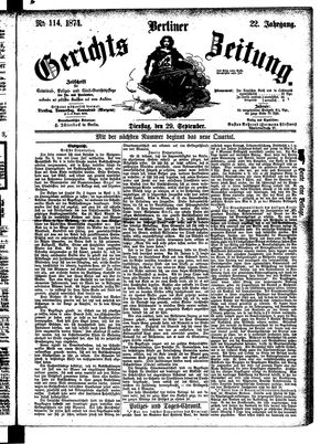 Berliner Gerichts-Zeitung vom 29.09.1874