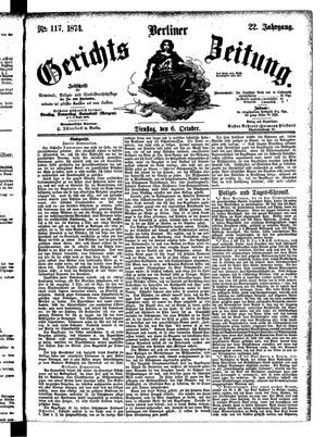 Berliner Gerichts-Zeitung on Oct 6, 1874