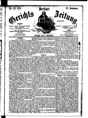 Berliner Gerichts-Zeitung vom 03.11.1874