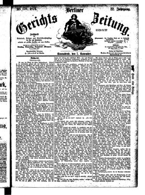 Berliner Gerichts-Zeitung vom 07.11.1874