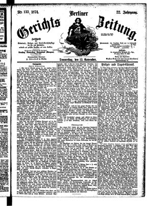 Berliner Gerichts-Zeitung vom 12.11.1874