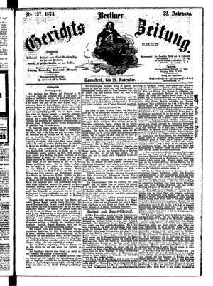 Berliner Gerichts-Zeitung vom 21.11.1874