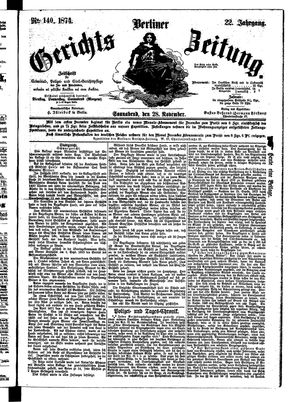 Berliner Gerichts-Zeitung vom 28.11.1874