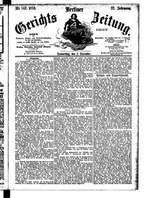 Berliner Gerichts-Zeitung vom 03.12.1874