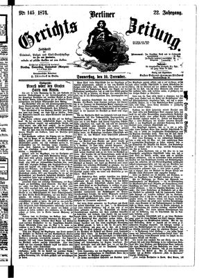 Berliner Gerichts-Zeitung vom 10.12.1874