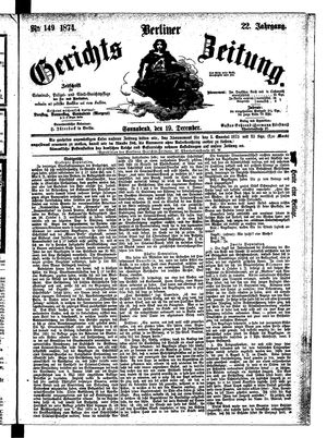 Berliner Gerichts-Zeitung vom 19.12.1874