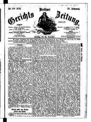 Berliner Gerichts-Zeitung vom 22.12.1874