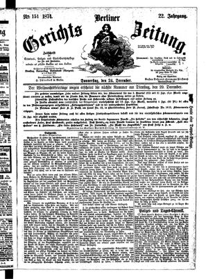 Berliner Gerichts-Zeitung vom 24.12.1874