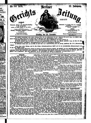 Berliner Gerichts-Zeitung on Dec 29, 1874