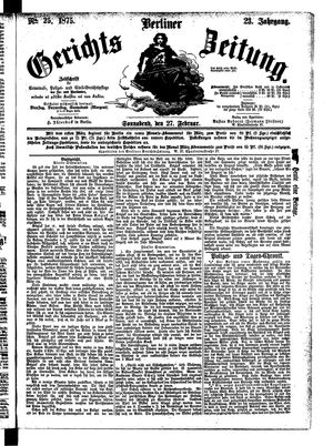 Berliner Gerichts-Zeitung vom 27.02.1875