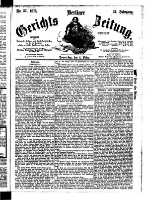 Berliner Gerichts-Zeitung vom 04.03.1875
