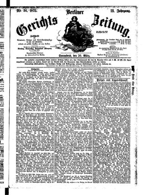Berliner Gerichts-Zeitung vom 20.03.1875