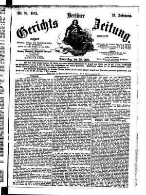Berliner Gerichts-Zeitung vom 29.07.1875