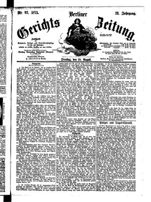 Berliner Gerichts-Zeitung vom 10.08.1875