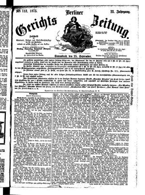 Berliner Gerichts-Zeitung vom 25.09.1875