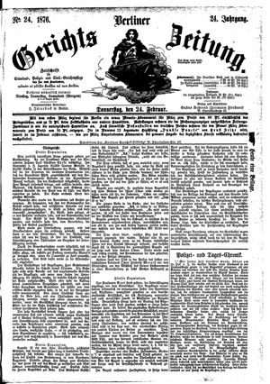 Berliner Gerichts-Zeitung vom 24.02.1876