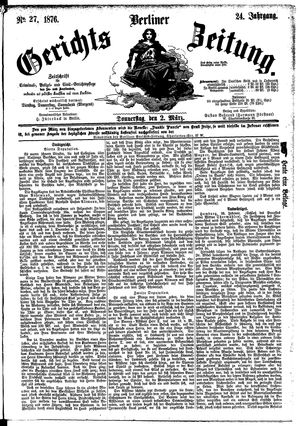 Berliner Gerichts-Zeitung vom 02.03.1876