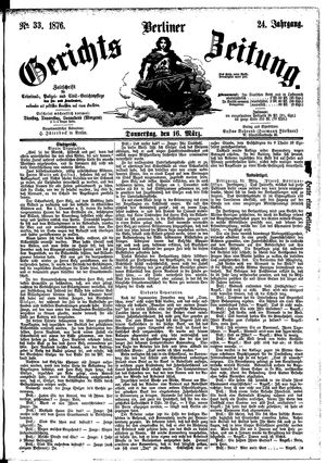 Berliner Gerichts-Zeitung vom 16.03.1876