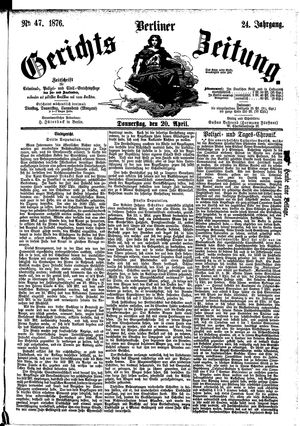 Berliner Gerichts-Zeitung vom 20.04.1876