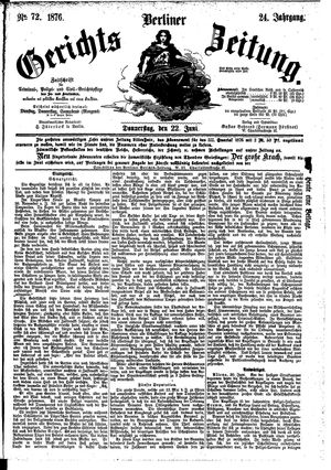 Berliner Gerichts-Zeitung vom 22.06.1876