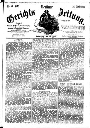 Berliner Gerichts-Zeitung on Jul 27, 1876